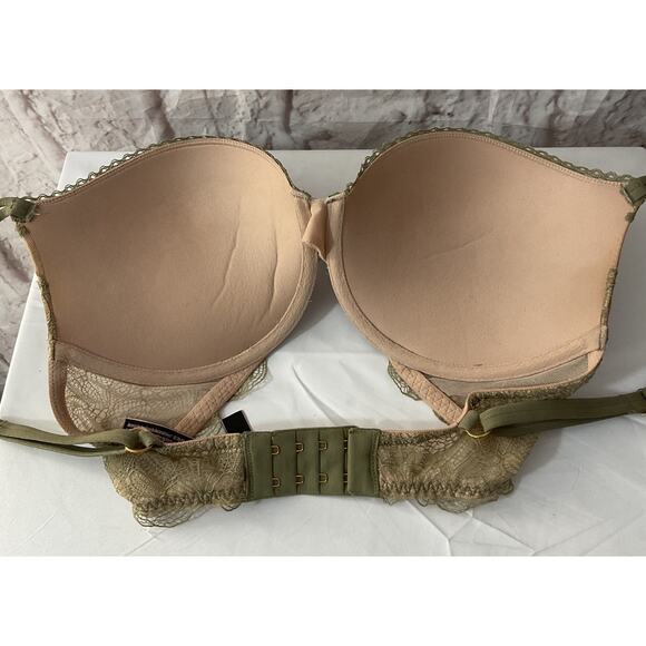 Victoria's Secret Very Sexy Green Beige Lace Push Up Bra 32 DD EXCELLENT - Picture 5 of 6